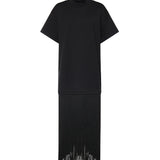 T-shirt in cotone con frange AA9I0029J103C 999 ALAIA 