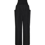 Pantaloni a gamba larga in nylon e lana AA9P1304W120C 999 ALAIA 