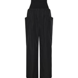 Pantaloni a gamba larga in nylon e lana AA9P1304W120C 999 ALAIA 