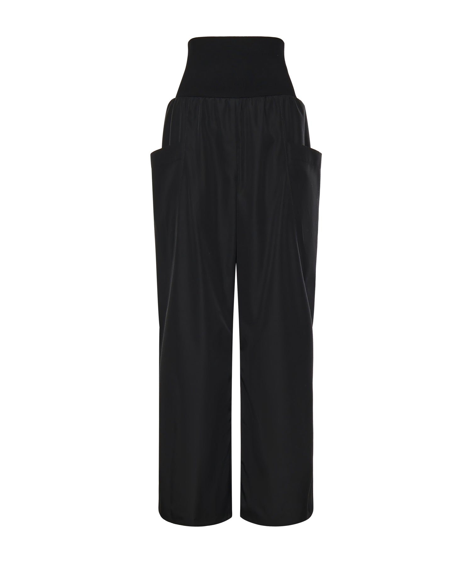 Pantaloni a gamba larga in nylon e lana AA9P1304W120C 999 ALAIA 