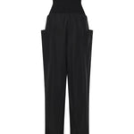 Pantaloni a gamba larga in nylon e lana AA9P1304W120C 999 ALAIA 