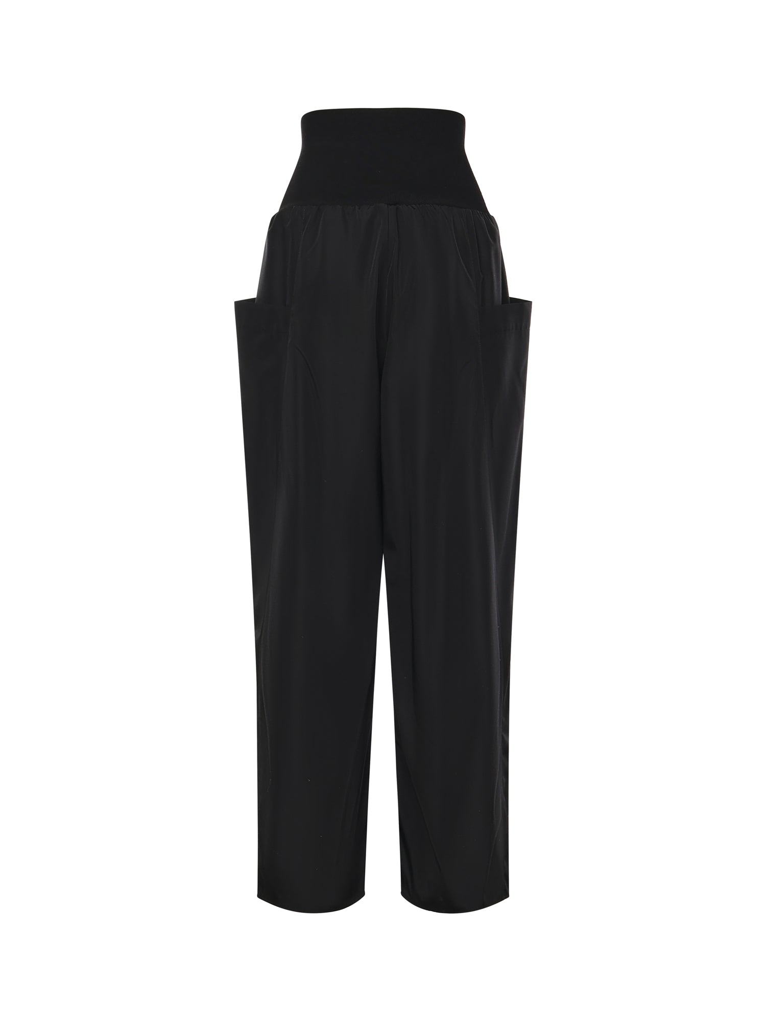 Pantaloni a gamba larga in nylon e lana AA9P1304W120C 999 ALAIA 