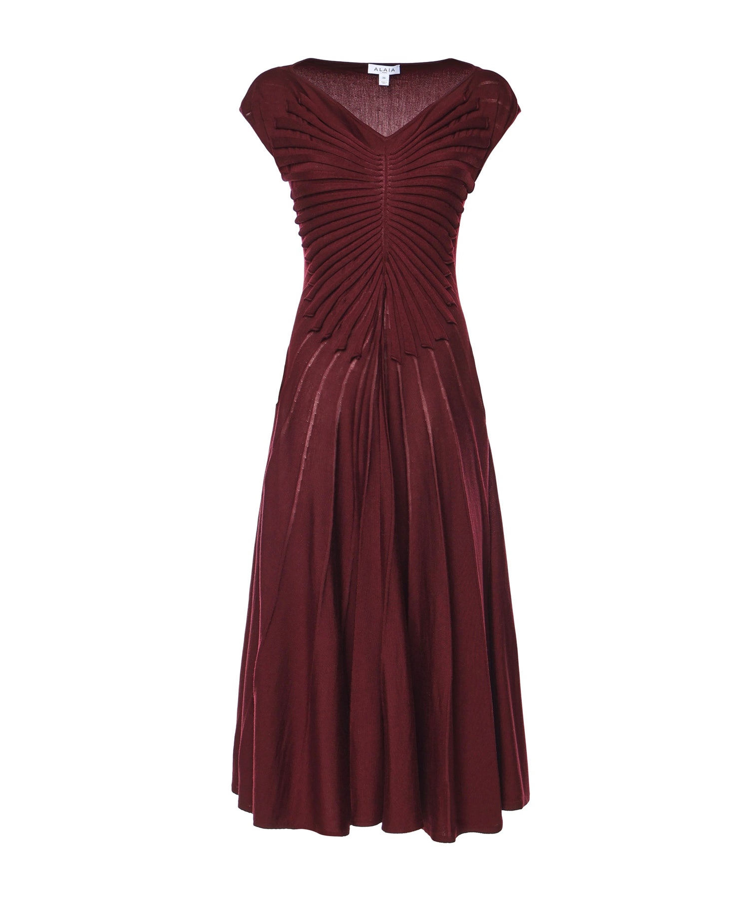 Abito midi in lana vergine AA9R2861K162C 337 ALAIA 