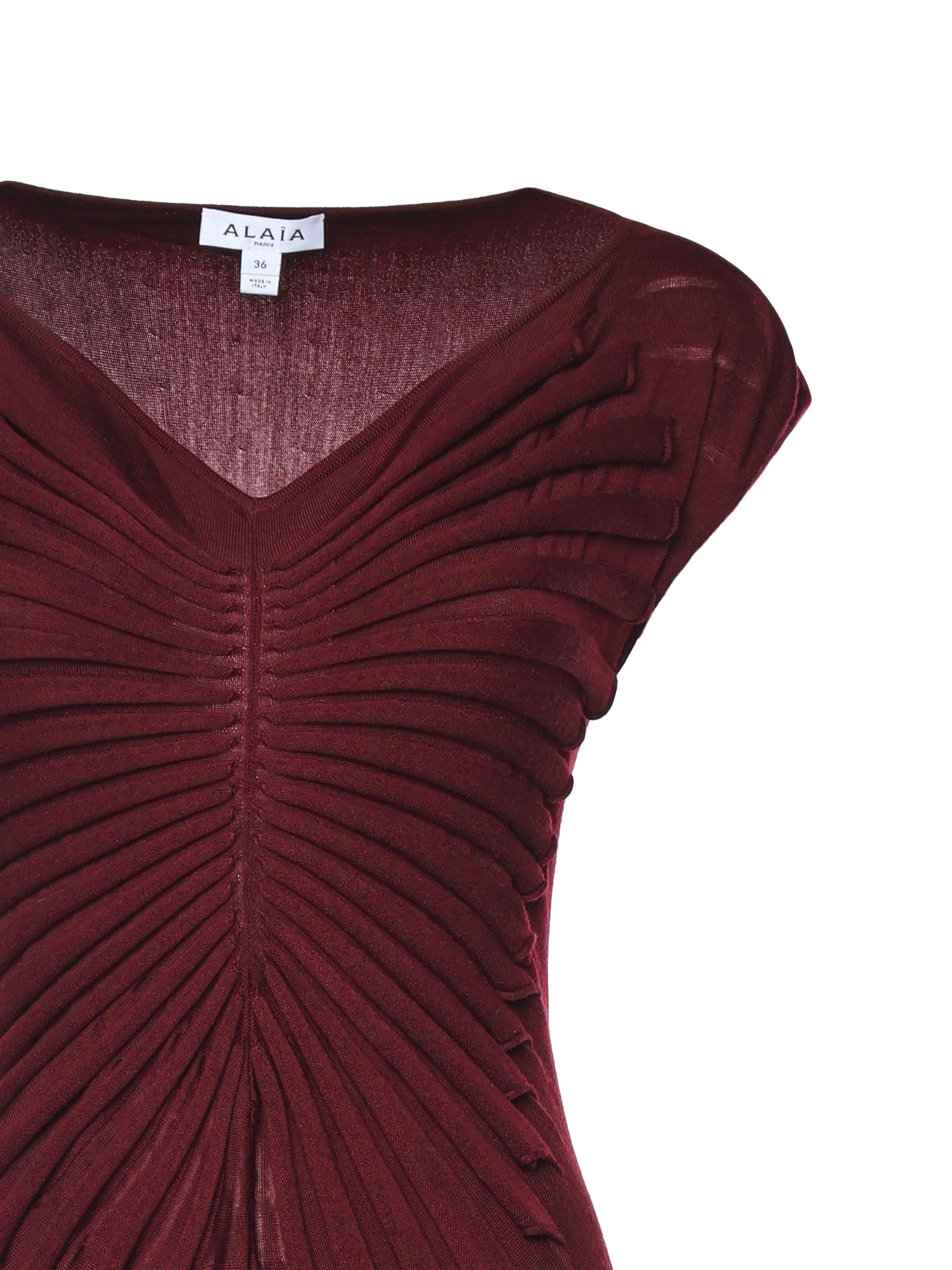 Abito midi in lana vergine AA9R2861K162C 337 ALAIA 