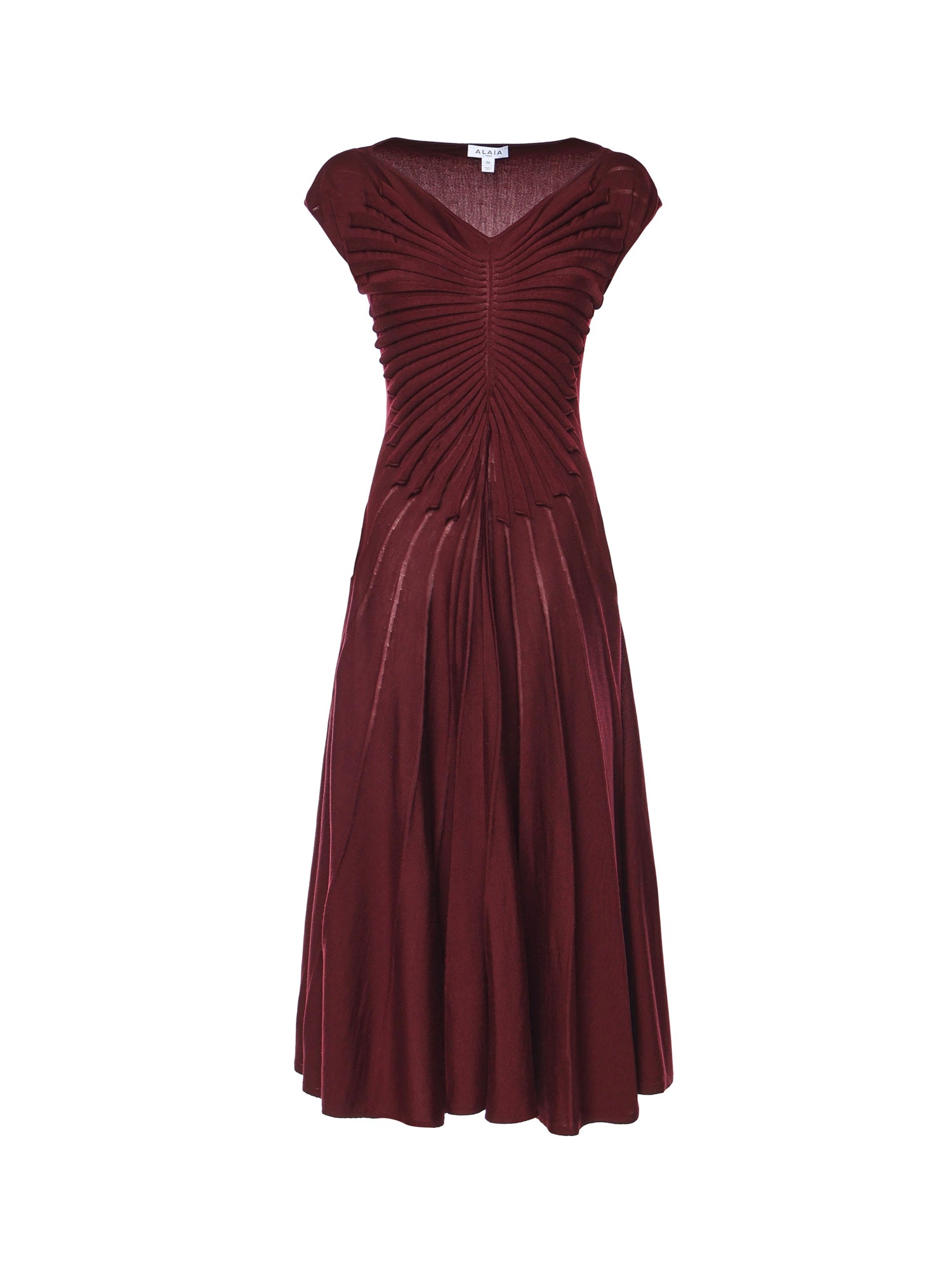 Abito midi in lana vergine AA9R2861K162C 337 ALAIA 