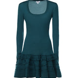 Abito Crinoline in lana con ruche AA9R2867K164C 673 ALAIA 