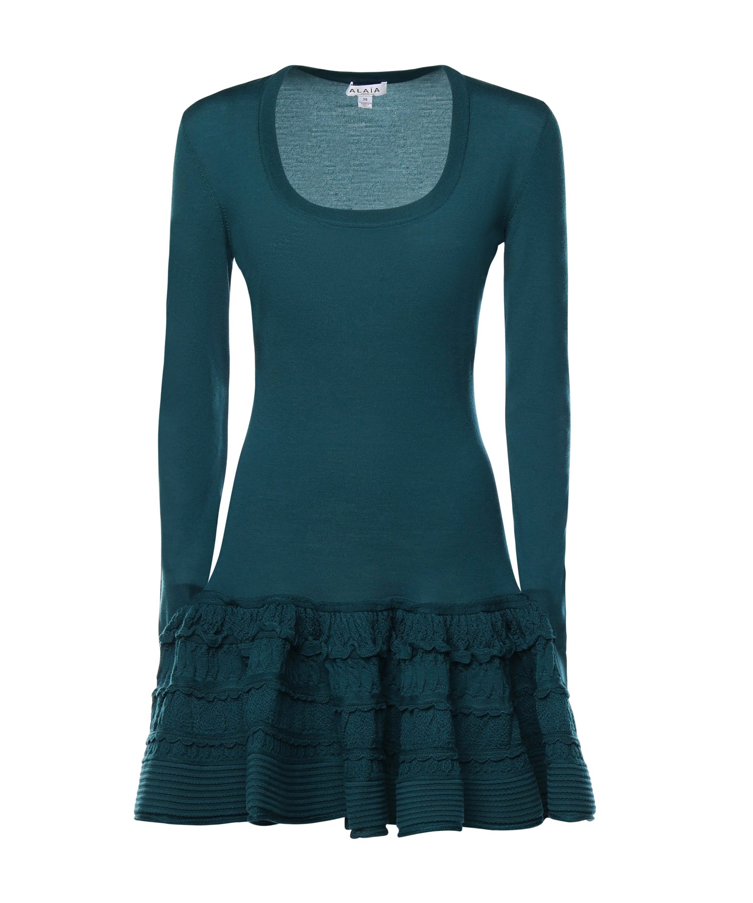 Abito Crinoline in lana con ruche AA9R2867K164C 673 ALAIA 