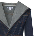 Giacca corta con cappuccio in denim AA9V0306D014C A24 ALAIA 