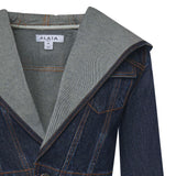 Giacca corta con cappuccio in denim AA9V0306D014C A24 ALAIA 