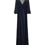 Abito lungo in raso lucido con mantella A04061627 0290 ALBERTA FERRETTI 