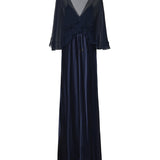 Abito lungo in raso lucido con mantella A04061627 0290 ALBERTA FERRETTI 