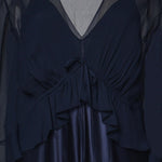 Abito lungo in raso lucido con mantella A04061627 0290 ALBERTA FERRETTI 