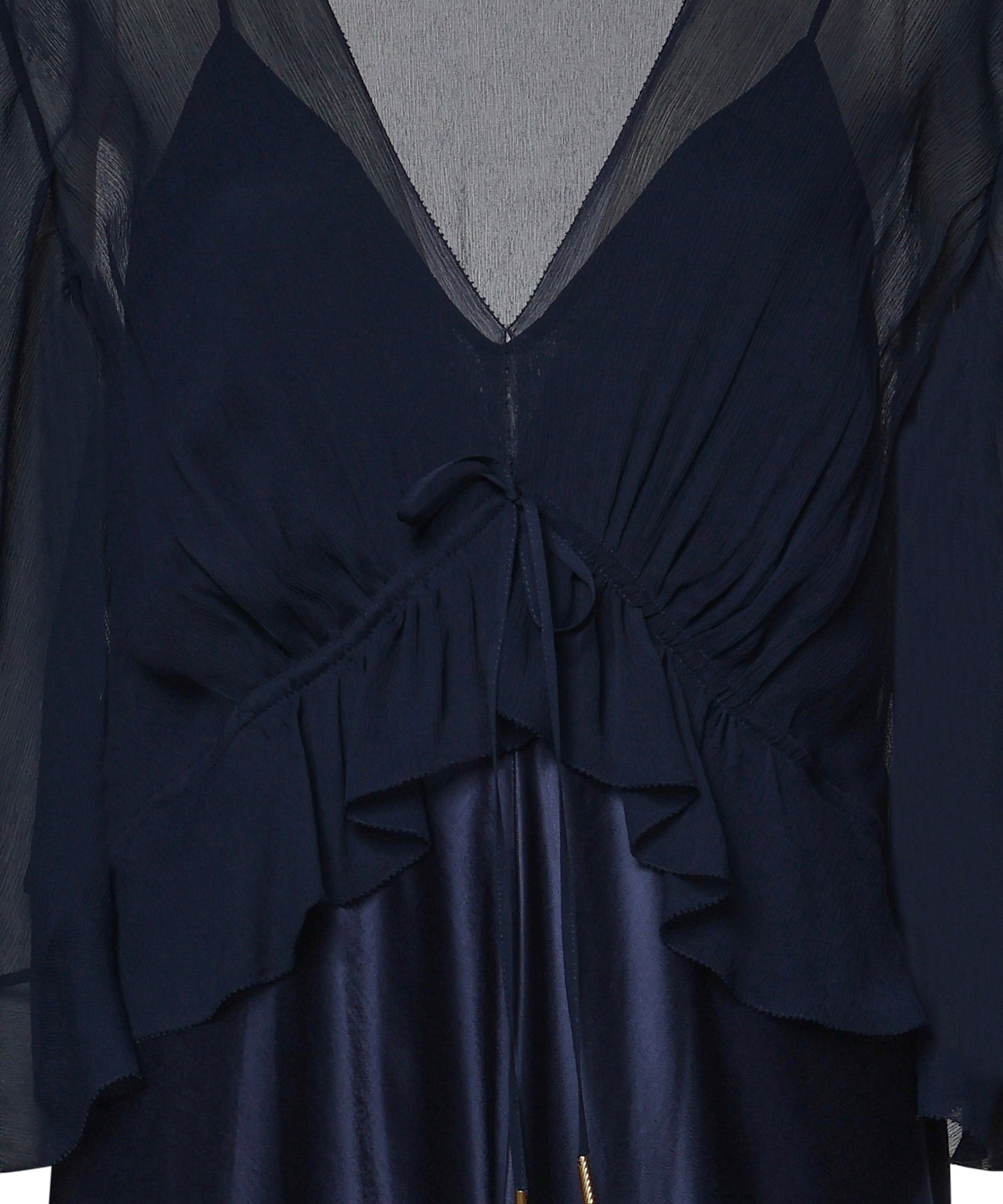 Abito lungo in raso lucido con mantella A04061627 0290 ALBERTA FERRETTI 