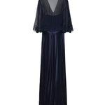 Abito lungo in raso lucido con mantella A04061627 0290 ALBERTA FERRETTI 