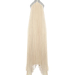 Abito lungo in chiffon plissé con ricami metallici A0426115 1471 ALBERTA FERRETTI 