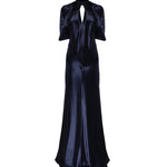 Abito lungo in raso con maniche a mantellina A04301627 0290 ALBERTA FERRETTI 