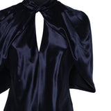 Abito lungo in raso con maniche a mantellina A04301627 0290 ALBERTA FERRETTI 