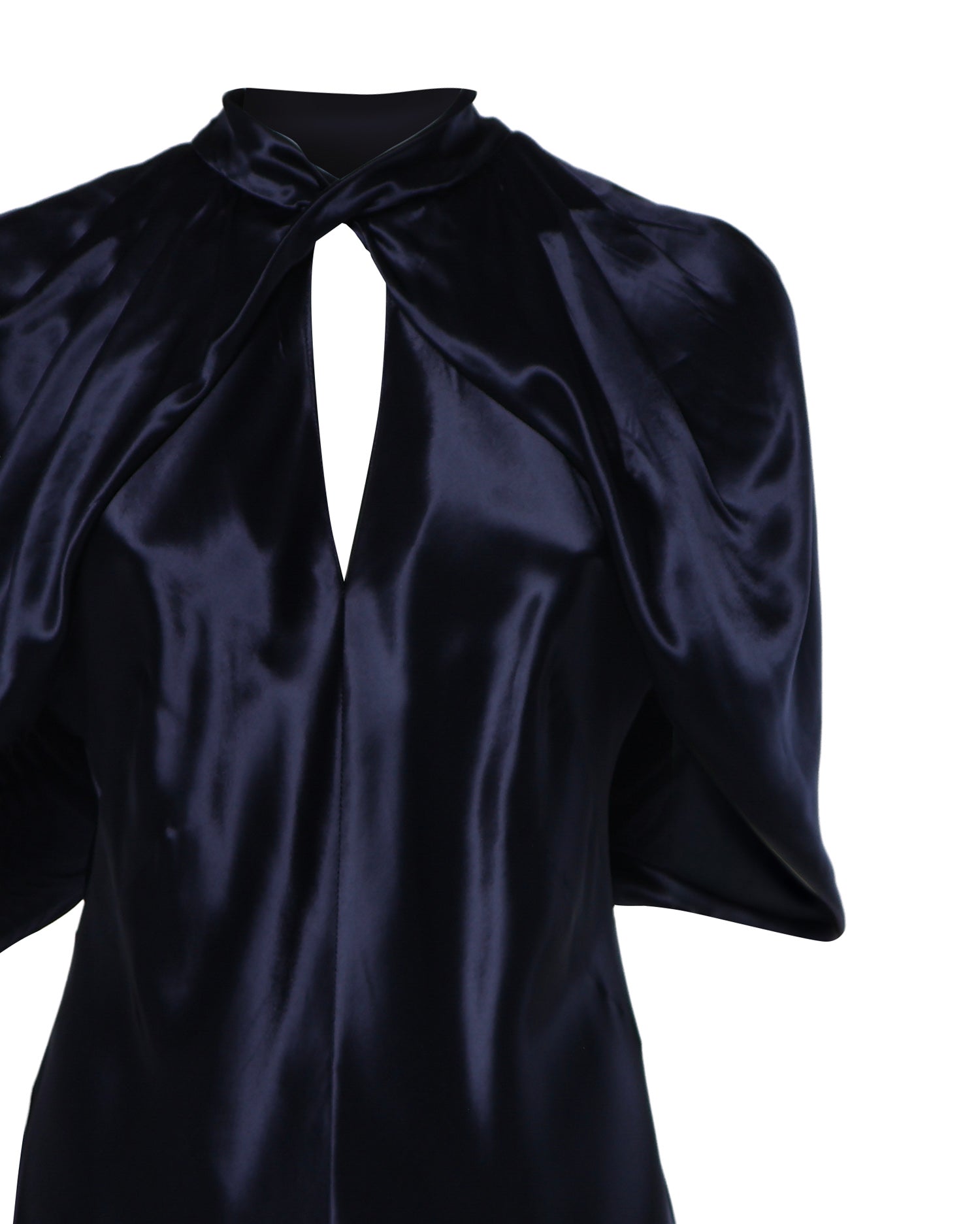 Abito lungo in raso con maniche a mantellina A04301627 0290 ALBERTA FERRETTI 