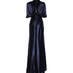 Abito lungo in raso con maniche a mantellina A04301627 0290 ALBERTA FERRETTI 