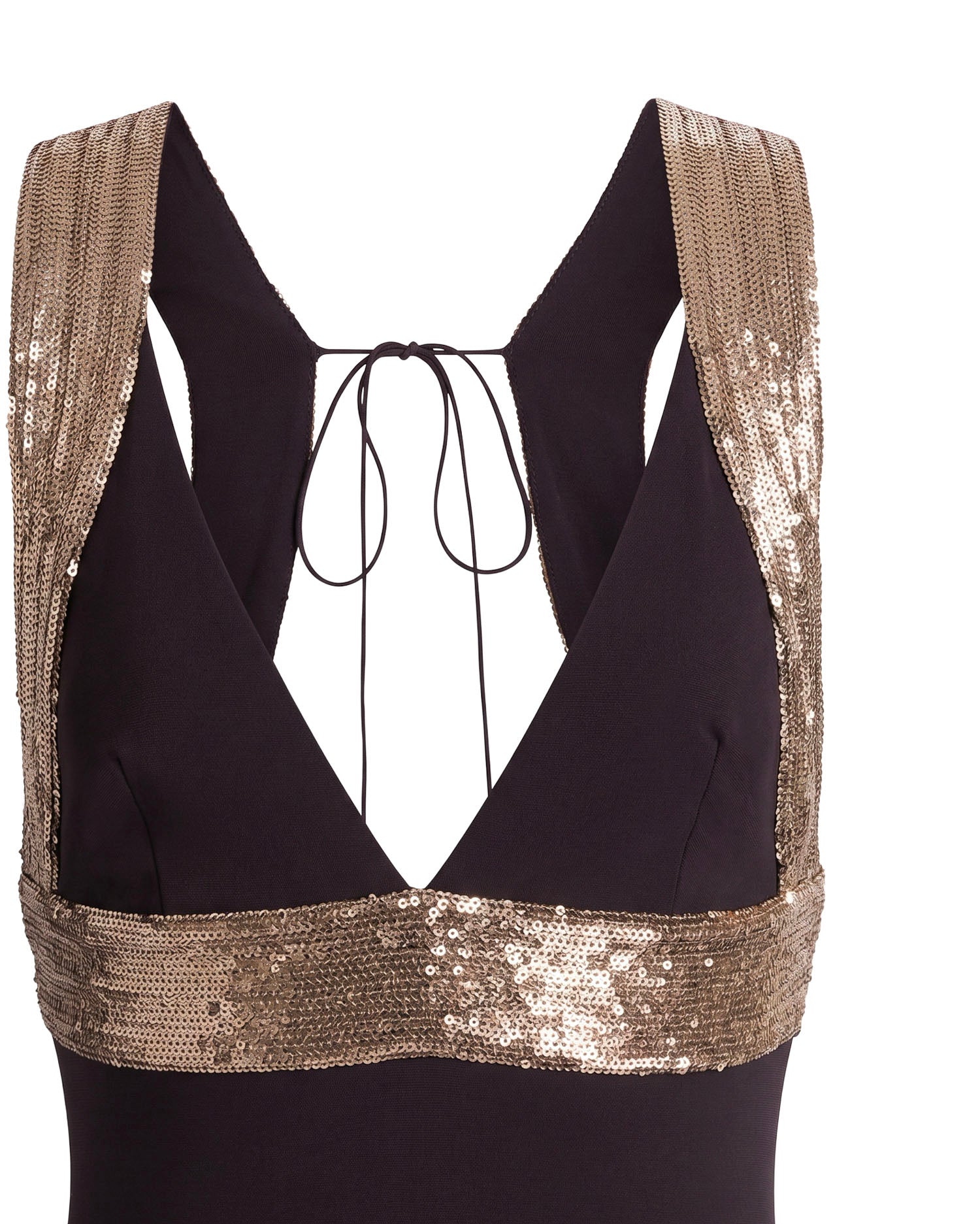 Abito lungo con dettagli ricamati a contrasto A0460124 0102 ALBERTA FERRETTI 