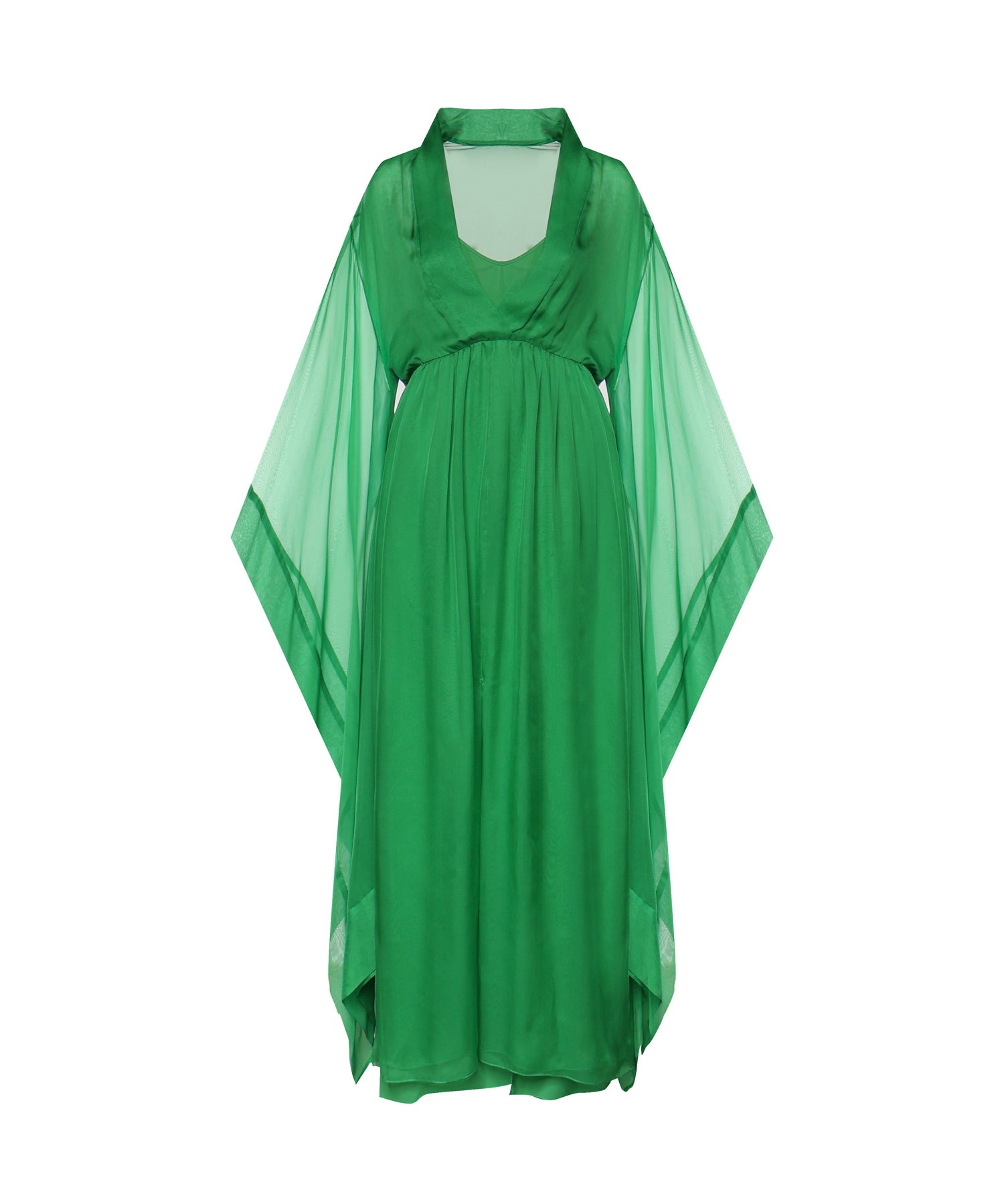 Abito lungo in seta con maniche ampie A04620115 394 ALBERTA FERRETTI 