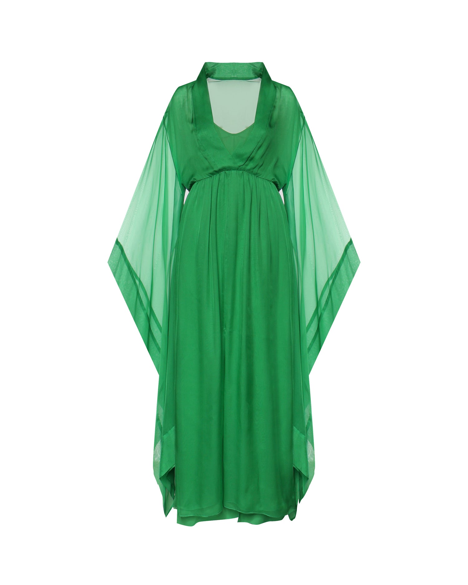Abito lungo in seta con maniche ampie A04620115 394 ALBERTA FERRETTI 