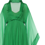Abito lungo in seta con maniche ampie A04620115 394 ALBERTA FERRETTI 