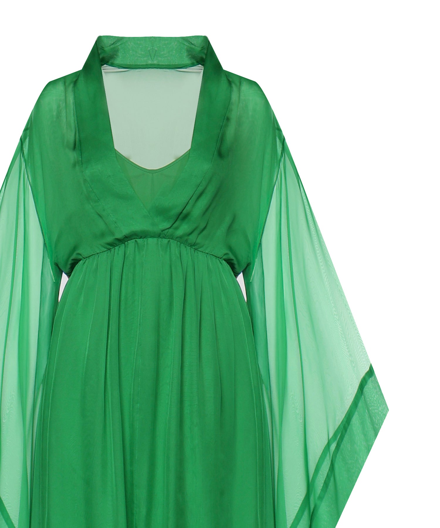 Abito lungo in seta con maniche ampie A04620115 394 ALBERTA FERRETTI 