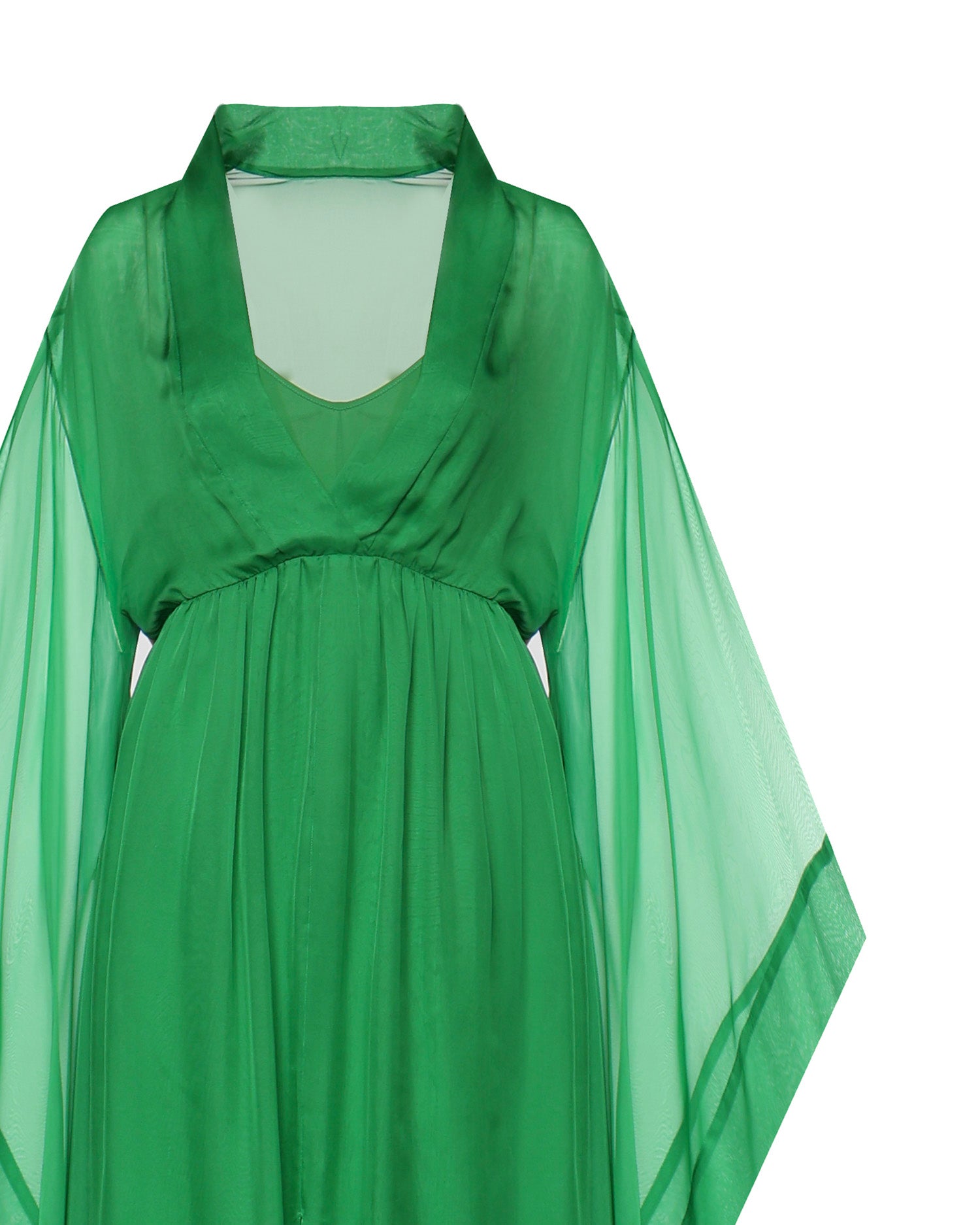 Abito lungo in seta con maniche ampie A04620115 394 ALBERTA FERRETTI 