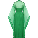 Abito lungo in seta con maniche ampie A04620115 394 ALBERTA FERRETTI 