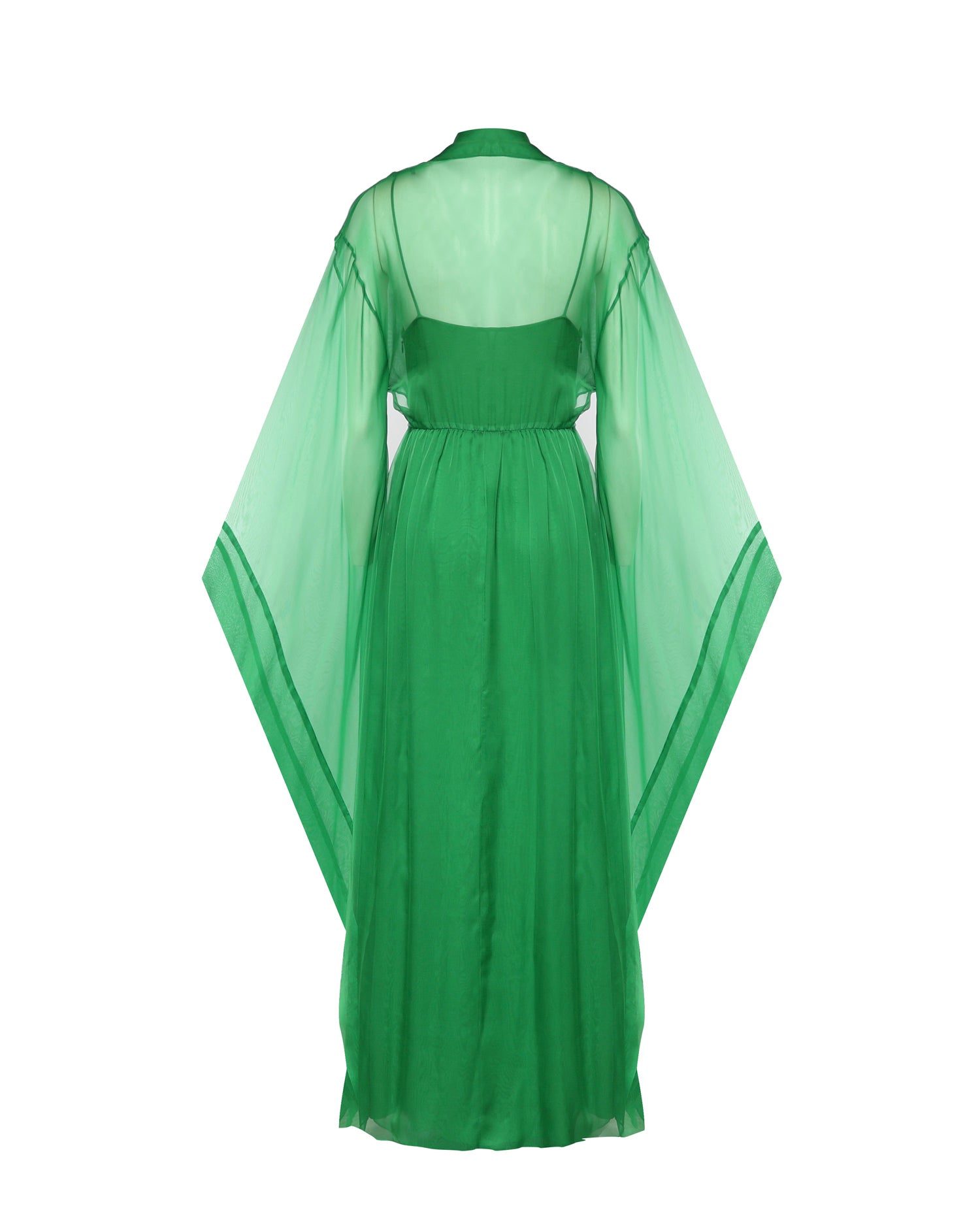 Abito lungo in seta con maniche ampie A04620115 394 ALBERTA FERRETTI 