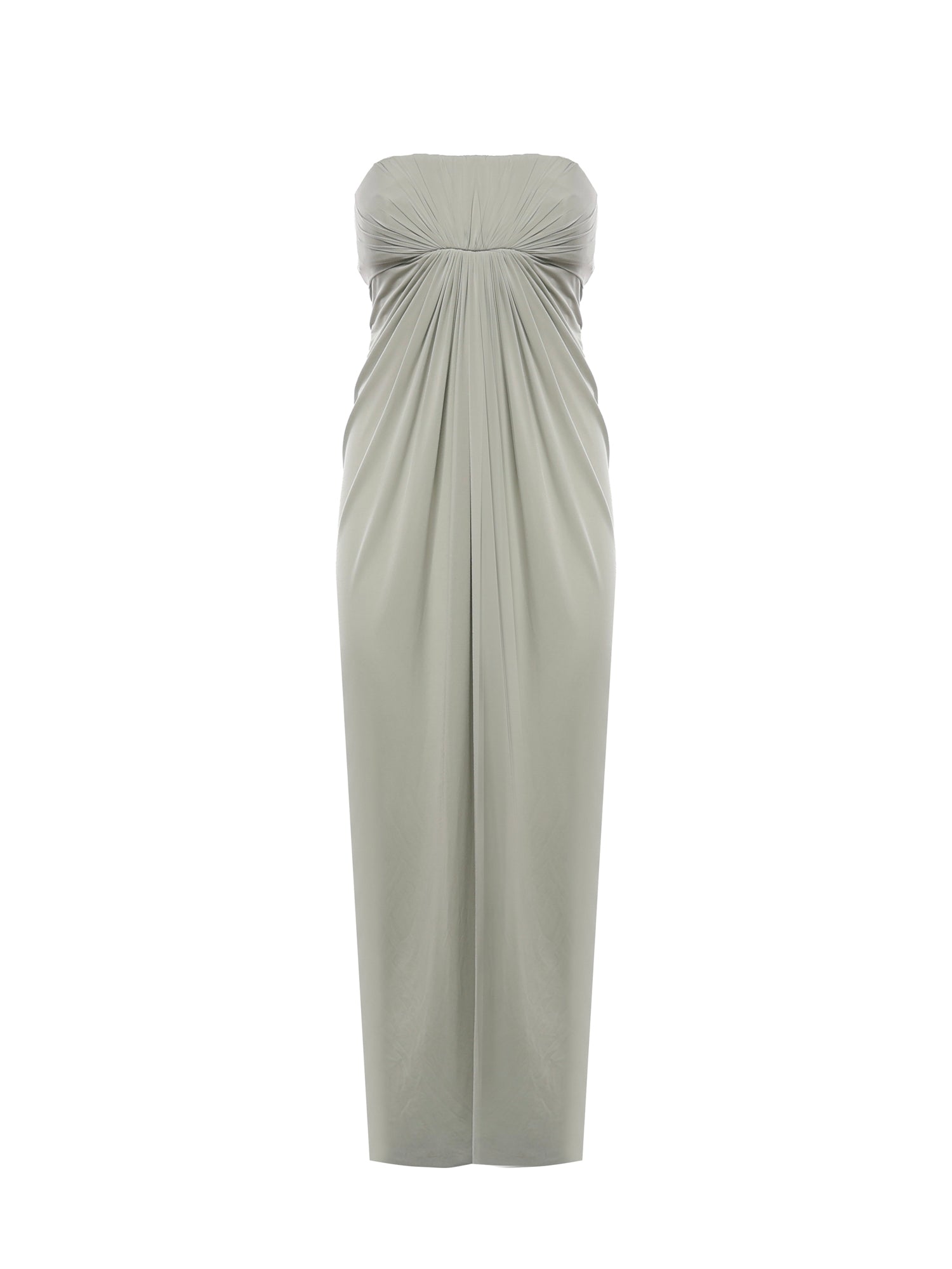 Abito lungo drappeggiato in chiffon A0469123 483 ALBERTA FERRETTI 