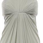 Abito lungo drappeggiato in chiffon A0469123 483 ALBERTA FERRETTI 