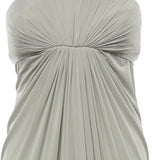 Abito lungo drappeggiato in chiffon A0469123 483 ALBERTA FERRETTI 