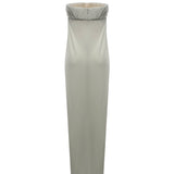 Abito lungo drappeggiato in chiffon A0469123 483 ALBERTA FERRETTI 