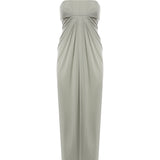 Abito lungo drappeggiato in chiffon A0469123 483 ALBERTA FERRETTI 
