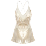 Top in raso con pizzo A08071627 0002 ALBERTA FERRETTI 
