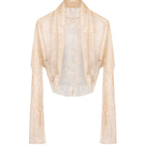 Coprispalle cropped in jersey con paillettes A33061648 0180 ALBERTA FERRETTI 