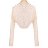 Coprispalle cropped in jersey con paillettes A33061648 0180 ALBERTA FERRETTI 