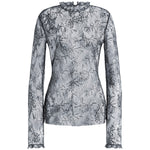 Camicetta in pizzo ricamato con paillettes V02181620 0290 ALBERTA FERRETTI 