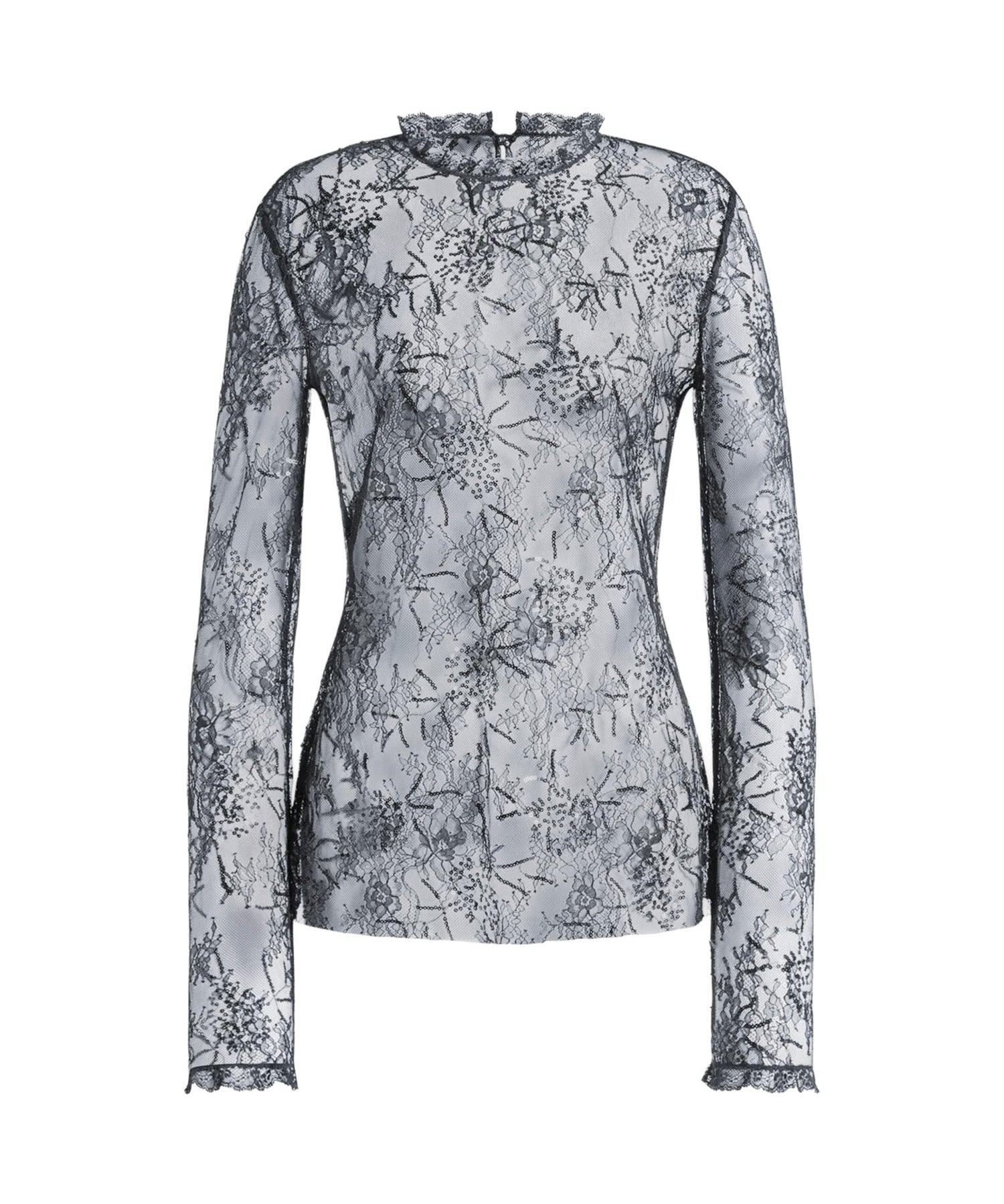 Camicetta in pizzo ricamato con paillettes V02181620 0290 ALBERTA FERRETTI 