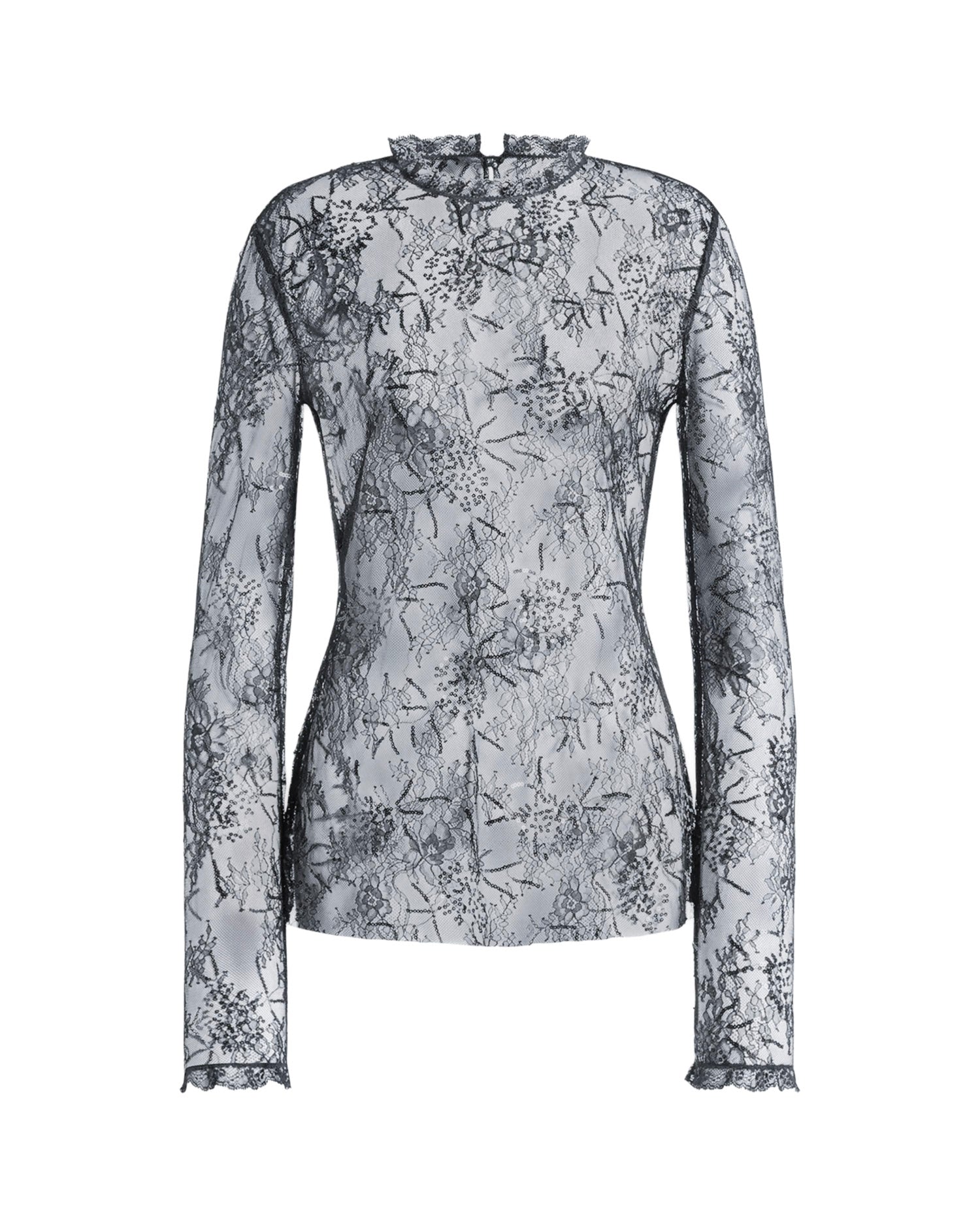 Camicetta in pizzo ricamato con paillettes V02181620 0290 ALBERTA FERRETTI 