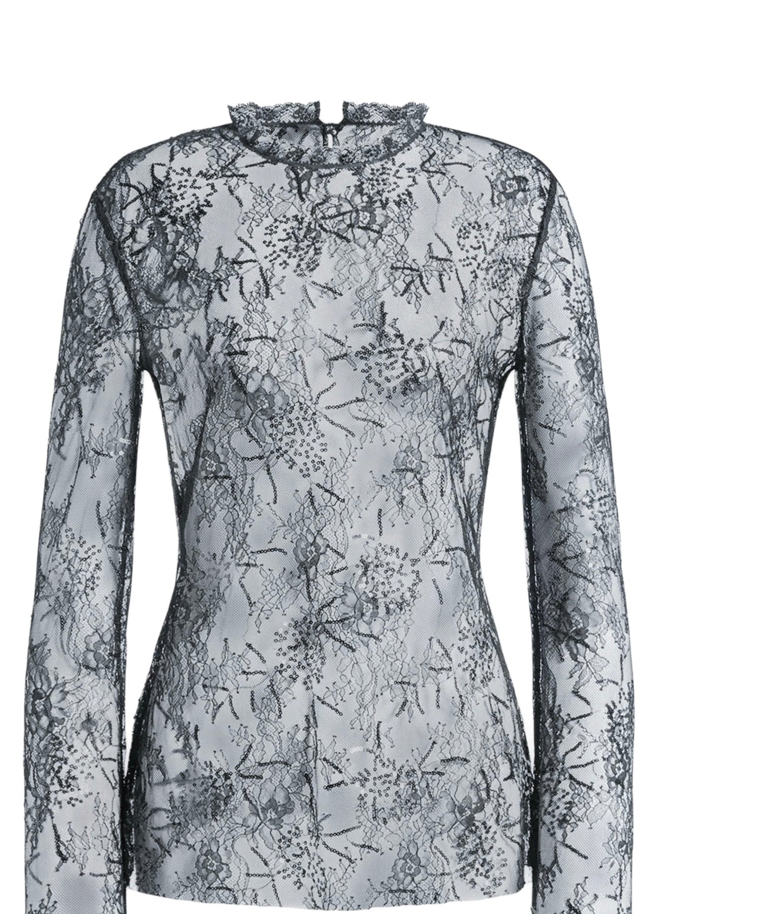 Camicetta in pizzo ricamato con paillettes V02181620 0290 ALBERTA FERRETTI 