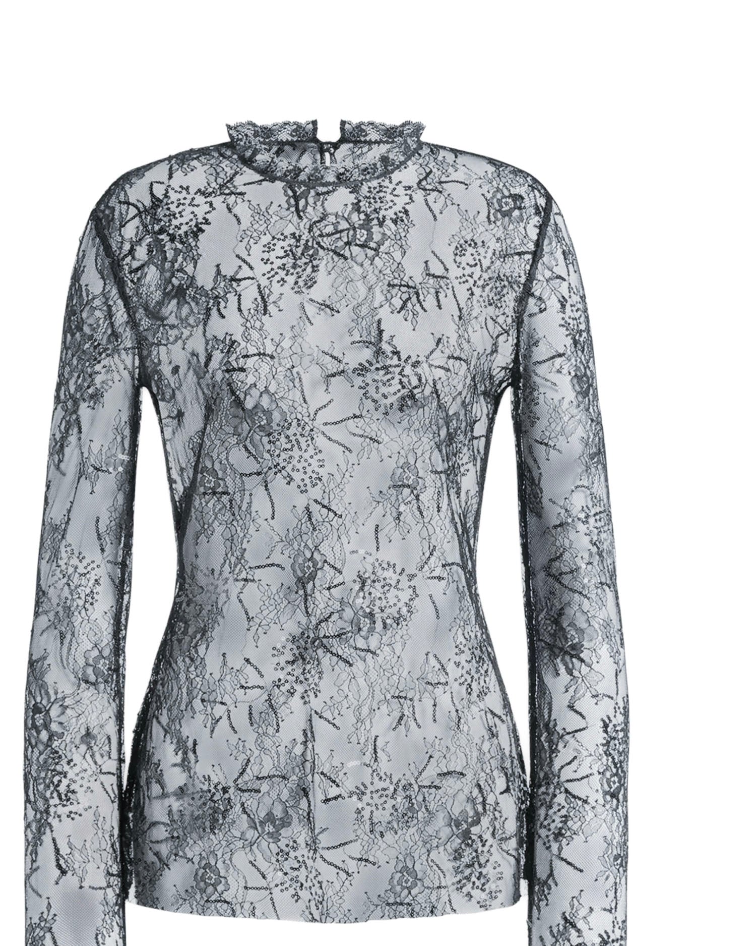 Camicetta in pizzo ricamato con paillettes V02181620 0290 ALBERTA FERRETTI 