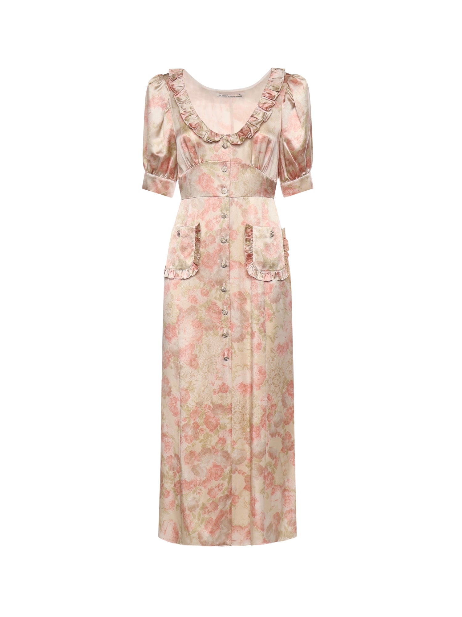 Abito midi in jacquard di seta stampata FABX4280F4680 1882 ALESSANDRA RICH 