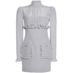 Mini abito a pois con volant FABX4302F4686 1810 ALESSANDRA RICH 