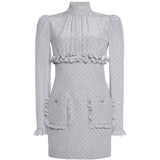 Mini abito a pois con volant FABX4302F4686 1810 ALESSANDRA RICH 