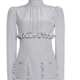 Mini abito a pois con volant FABX4302F4686 1810 ALESSANDRA RICH 