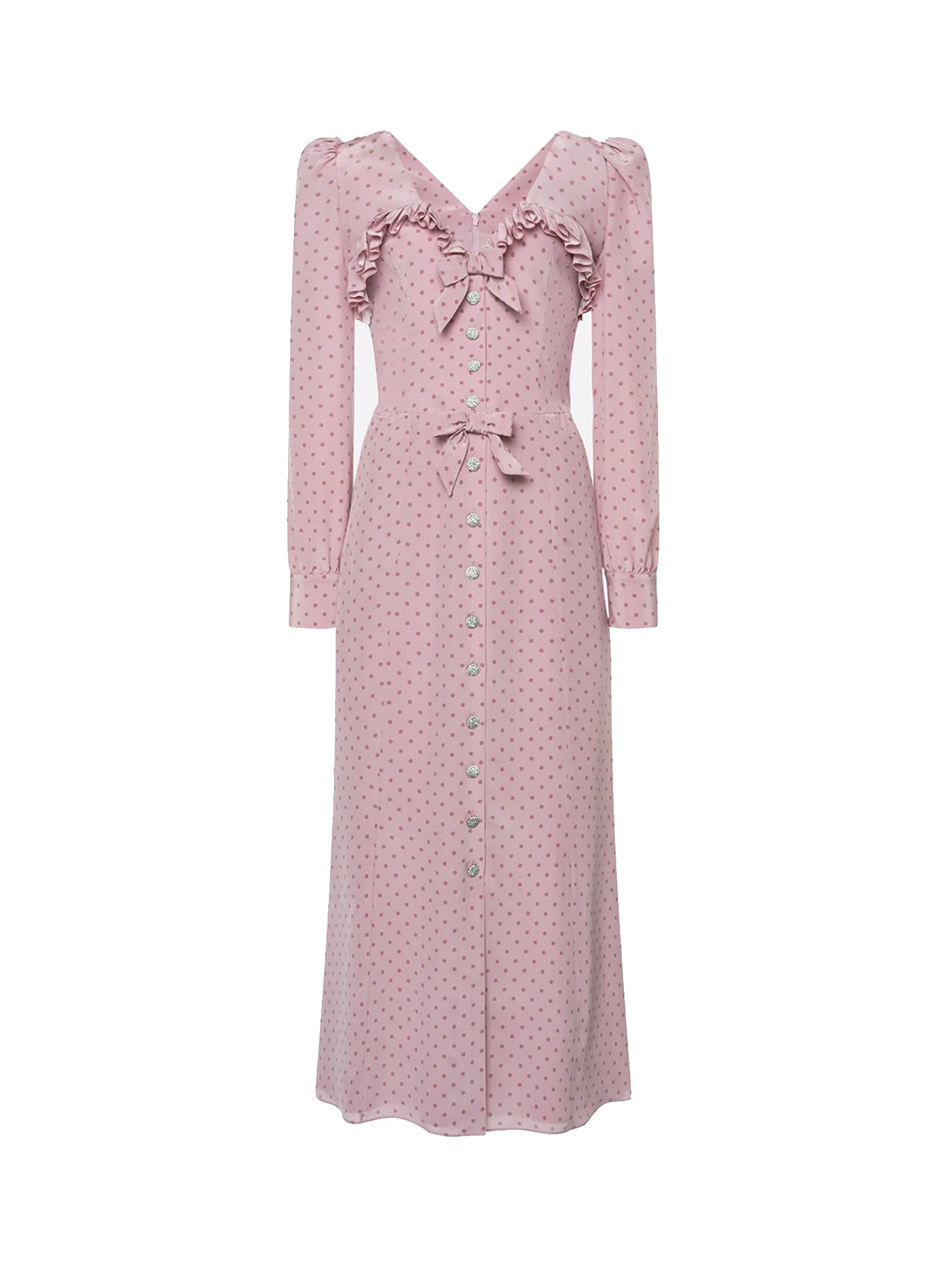 Abito midi a pois con volant FABX4314F4686 1941 ALESSANDRA RICH 