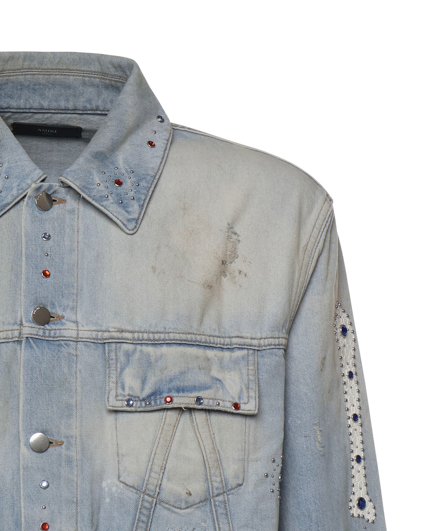 Giacca in denim con borchie AMOUJA1036 543 AMIRI 